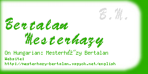 bertalan mesterhazy business card